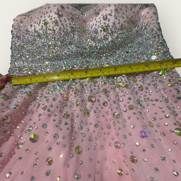 Tony Bowls Le Gala Style Gown Pink Prom Pageant Formal Dress Gems Shiny Fairy 2 - Picture 9 of 16